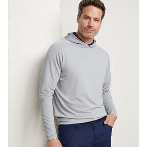 Peter Millar Pine Performance Hoodie Sweater Gale Grey Size Small